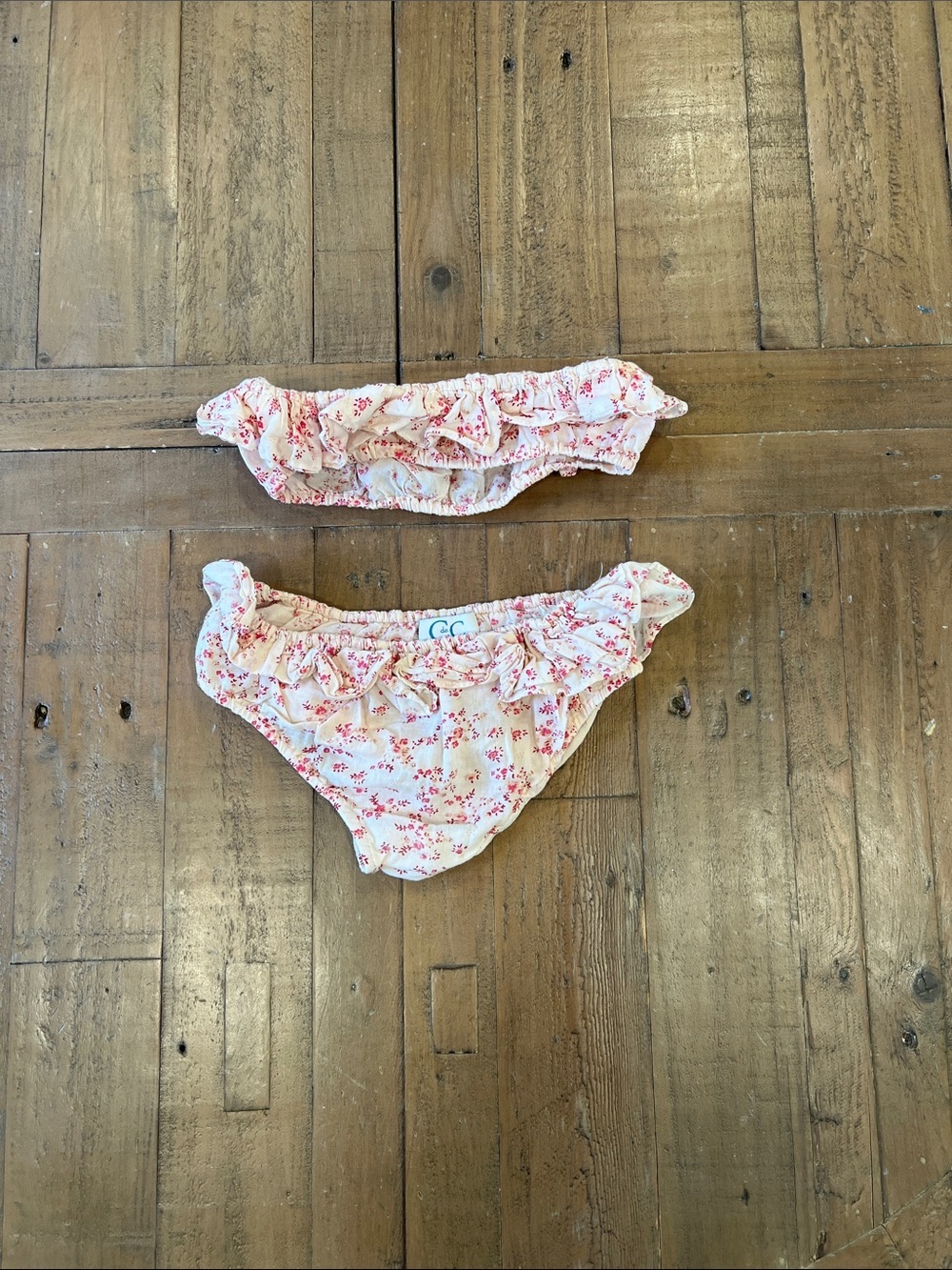 C de c  Cordelia de castellane French floral bandeau bloomer two piece sunsuit 6